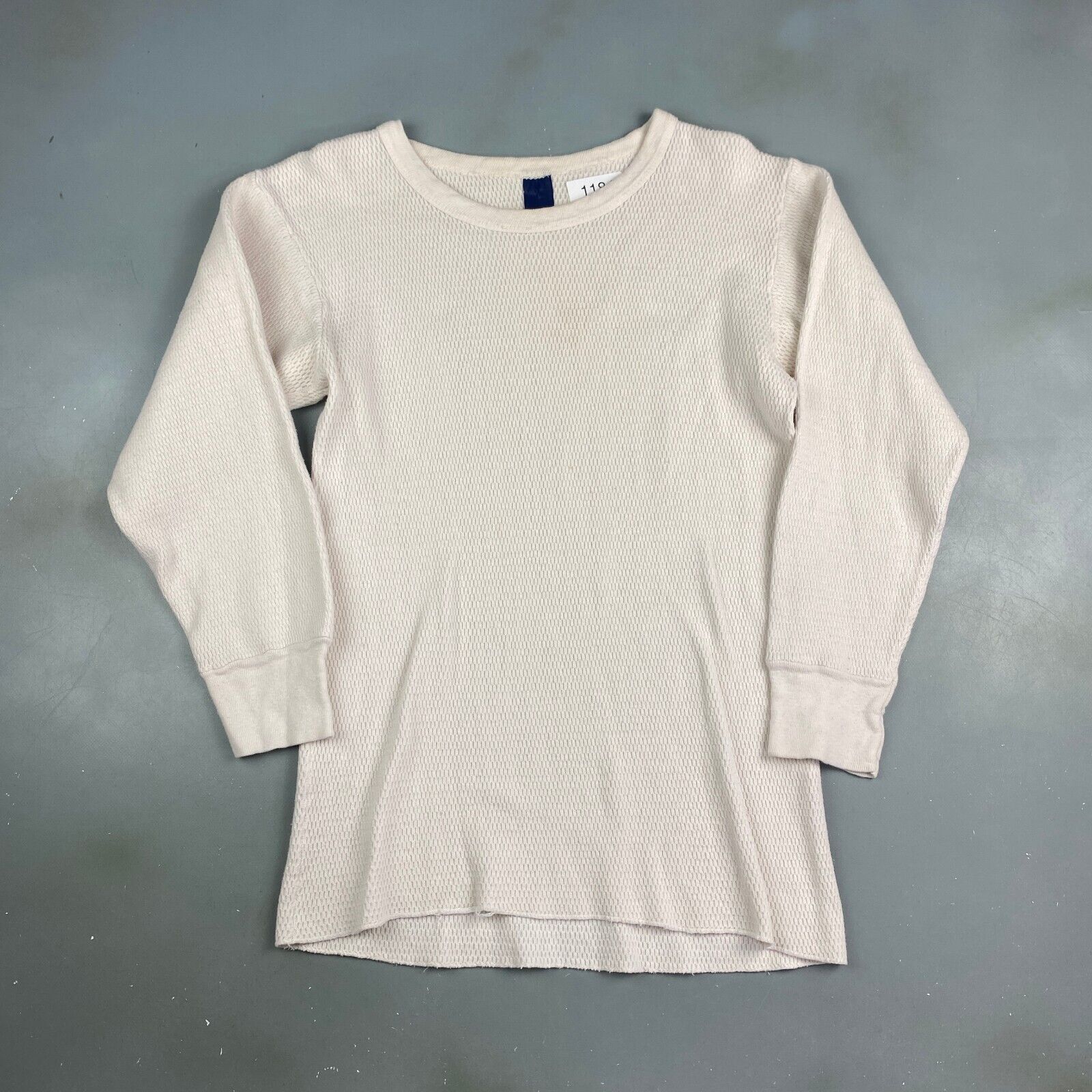 VINTAGE Blank Thermal Long Sleeve T-Shirt sz Medium Adult