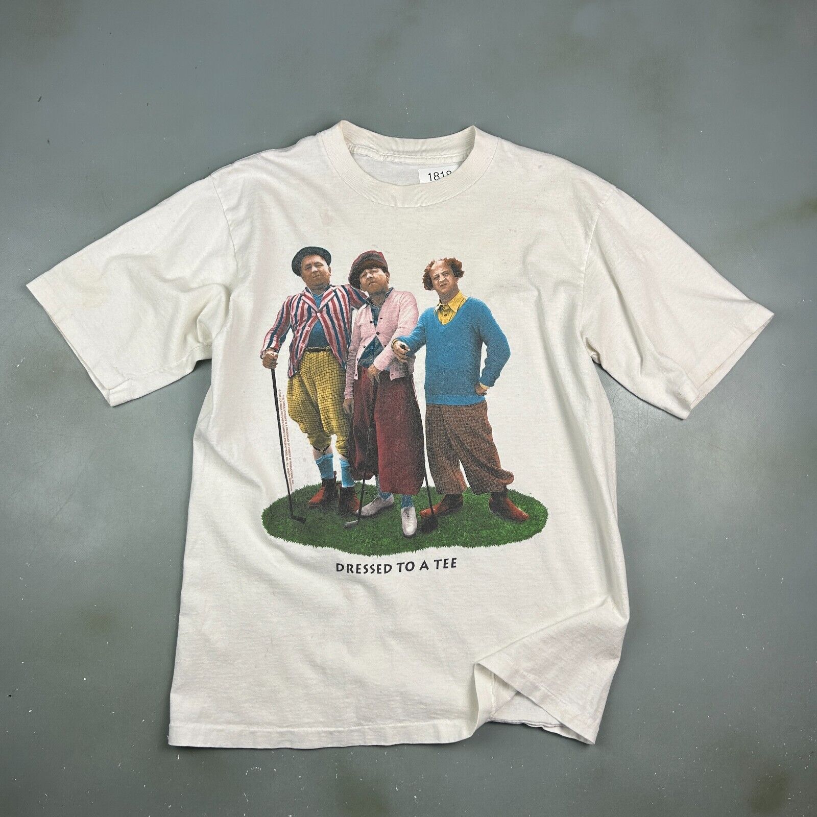 VINTAGE 90s | The Three Stooges Golfing Movie T-Shirt sz M Adult