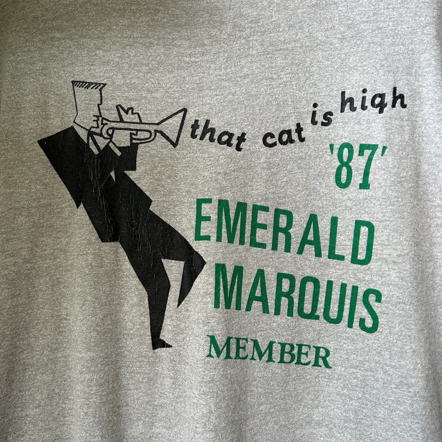 VINTAGE 80s | The Cat Is High Jazz T-Shirt sz M Adult