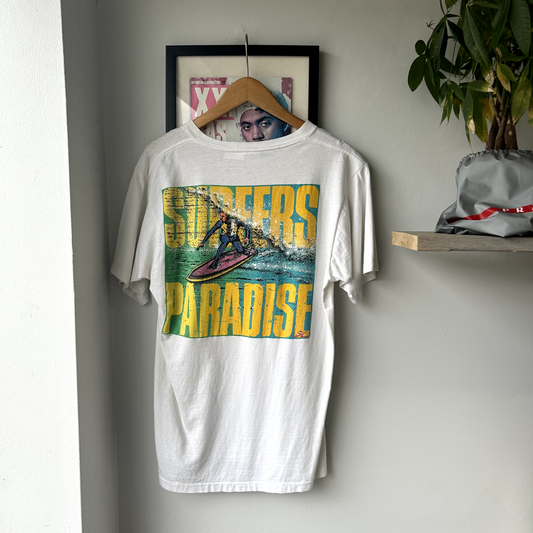 VINTAGE 1987 | Hobie Surfers Paradise Graphic T Shirt Sz Adult XL White