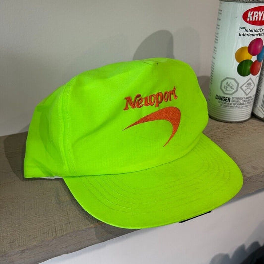 Vintage 80s | Newport Neon Logo Nylon Snapback HAT sz OS