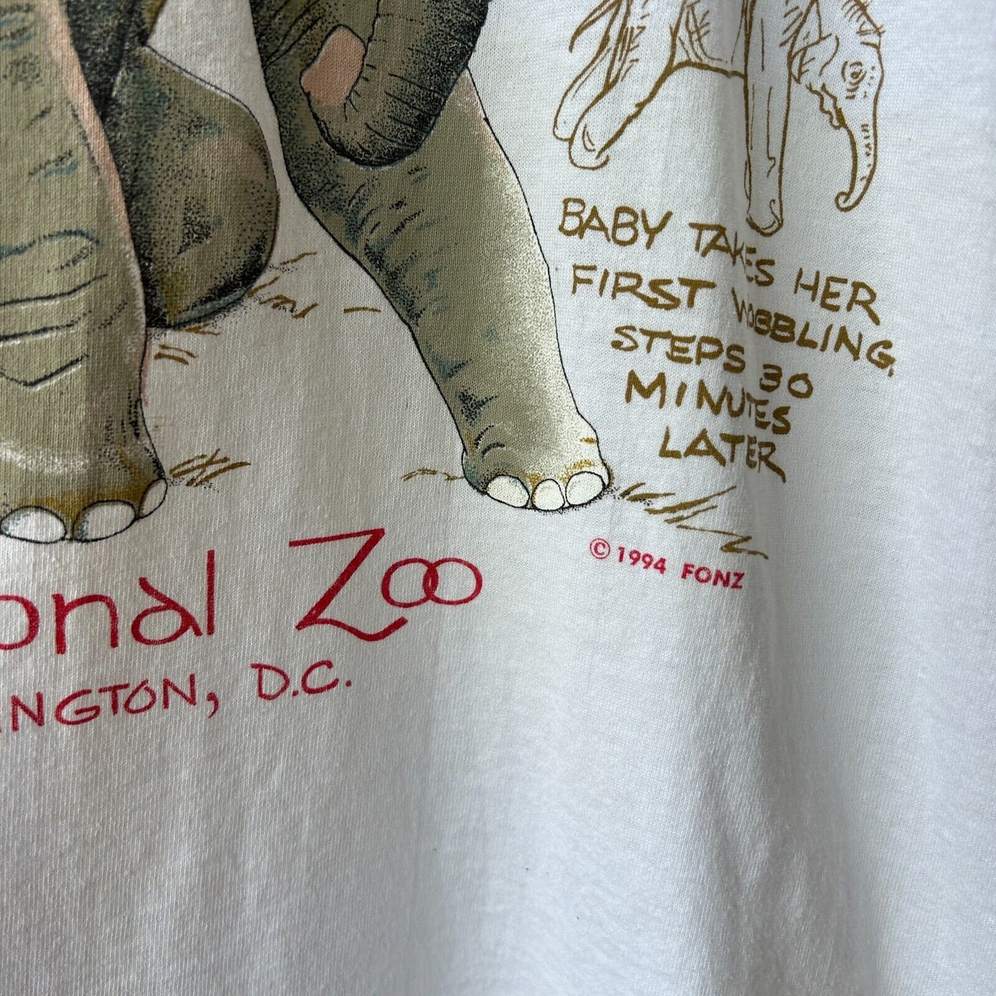 VINTAGE 90s | Kumari Elephant National Zoo T-Shirt sz S