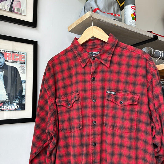 VINTAGE | Ralph Lauren Polo Jeans Shadow Plaid Button Down Shirt sz XL