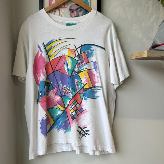 VINTAGE 90s | Abstract Art T-Shirt sz L