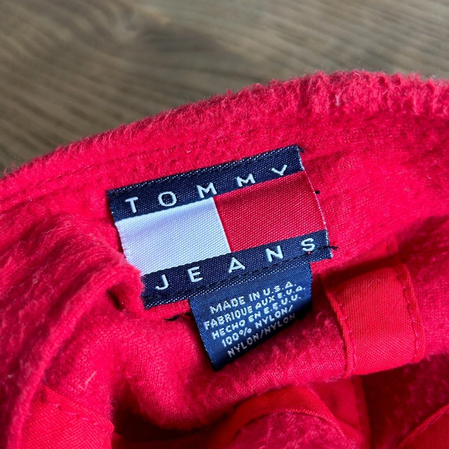 VINTAGE 90s | Tommy Jeans Fleece Strap Back Cap HAT One Size