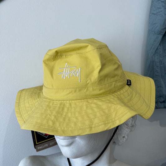STUSSY x Gore-Tex Light Yellow Tilley Bucket HAT One Size NWT