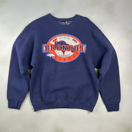 VINTAGE | NFL Denver Broncos Football Logo Crewneck Sweater sz S Adult