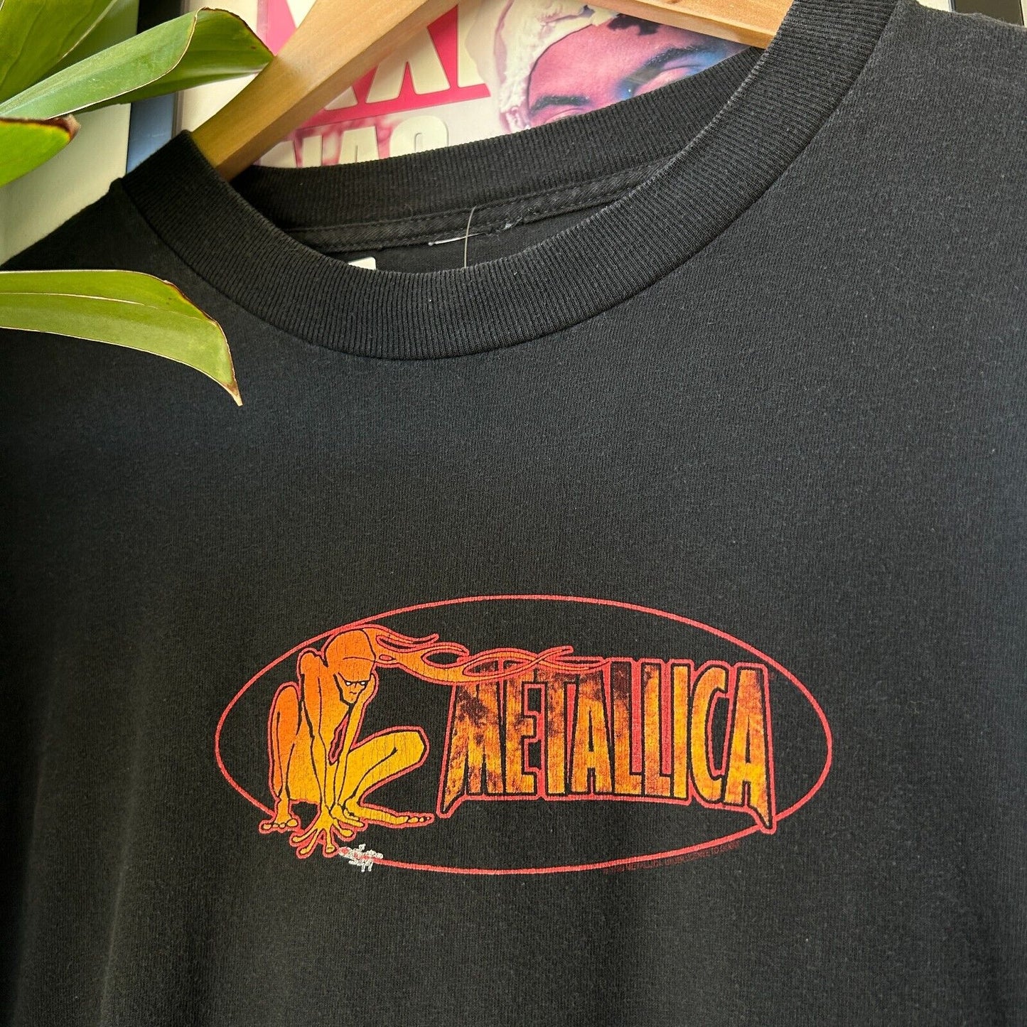 VINTAGE 90s | Metallica Squindo Flame Art Band Long Sleeve T-Shirt sz L