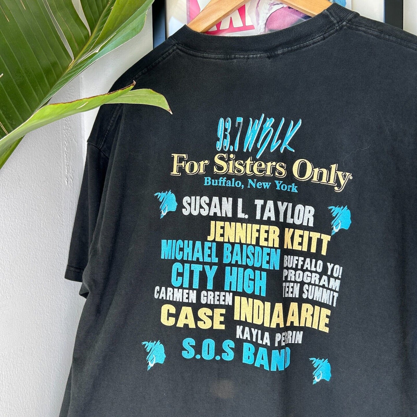 VINTAGE 90s | 93.7 WBLK Radio For Sisters Only T-Shirt sz L Adult