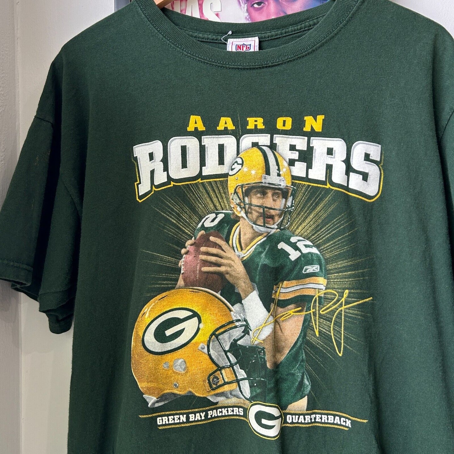 VINTAGE | Green Bay Packers Aaron Rodgers Quaterback NFL T-Shirt sz L Adult
