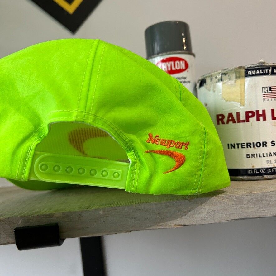 Vintage 80s | Newport Neon Logo Nylon Snapback HAT sz OS