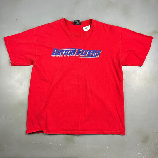 VINTAGE | Dayton Flyers Big Logo Red T-Shirt sz XL Men Adult