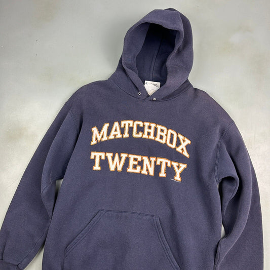 VINTAGE 2000 Matchbox Twenty Faded Heavyweight Hoodie Sweater sz S-M Adult