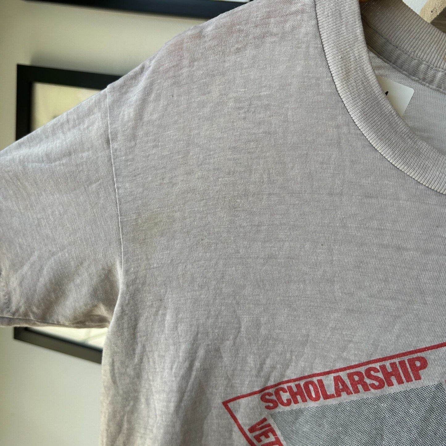 VINTAGE 80s | Buffalo Scholarship Race Paper Thin T-Shirt sz L Adult