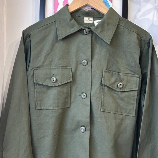 VINTAGE | Army OG 507 Utility Button Down Shirt sz S/M