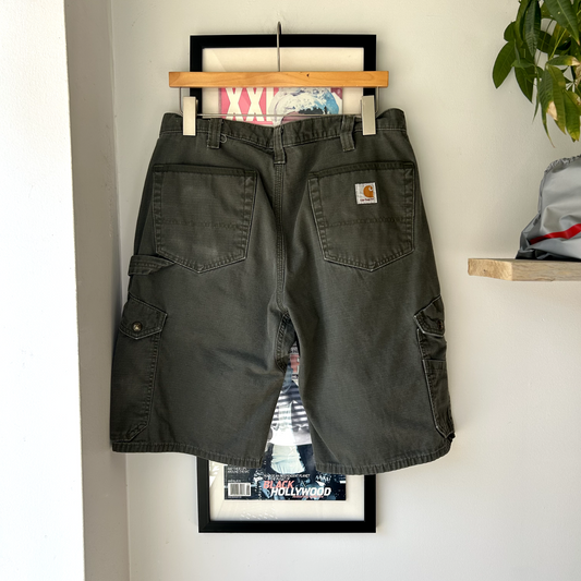 VINTAGE | Y2K Carhartt Ripstop Workwear Shorts sz W34 Olive Green