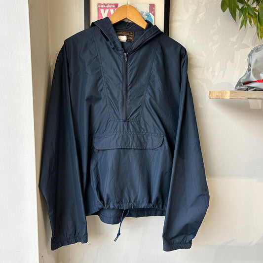 VINTAGE | Eddie Bauer 1/2 Zip Navy Anorak Windbreaker Jacket sz L