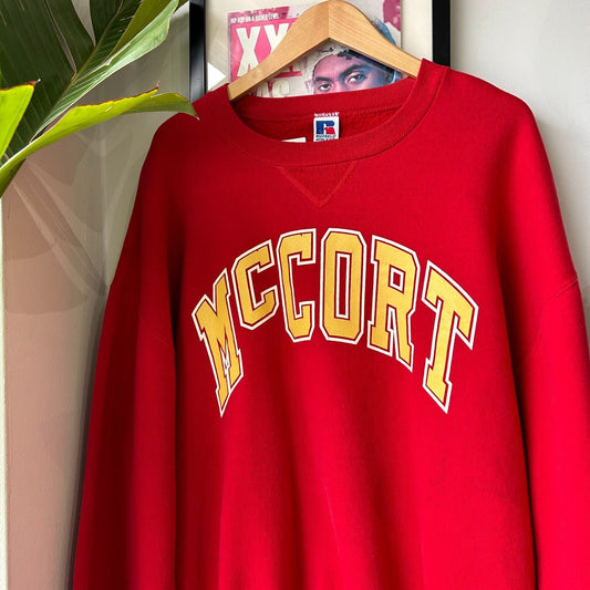 VINTAGE 90s | McCORT Russell Athletic Crewneck Sweater sz XXL Adult