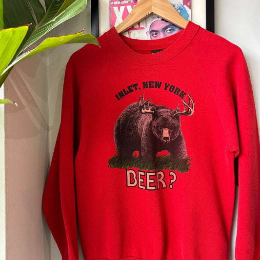 VINTAGE 80s | Inlet New York BEER? Crewneck Sweater sz S Adult