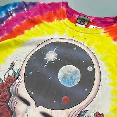 VINTAGE 1992 The Grateful Dead Space Your Face Tye Dye Crop T-Shirt sz XL Adult