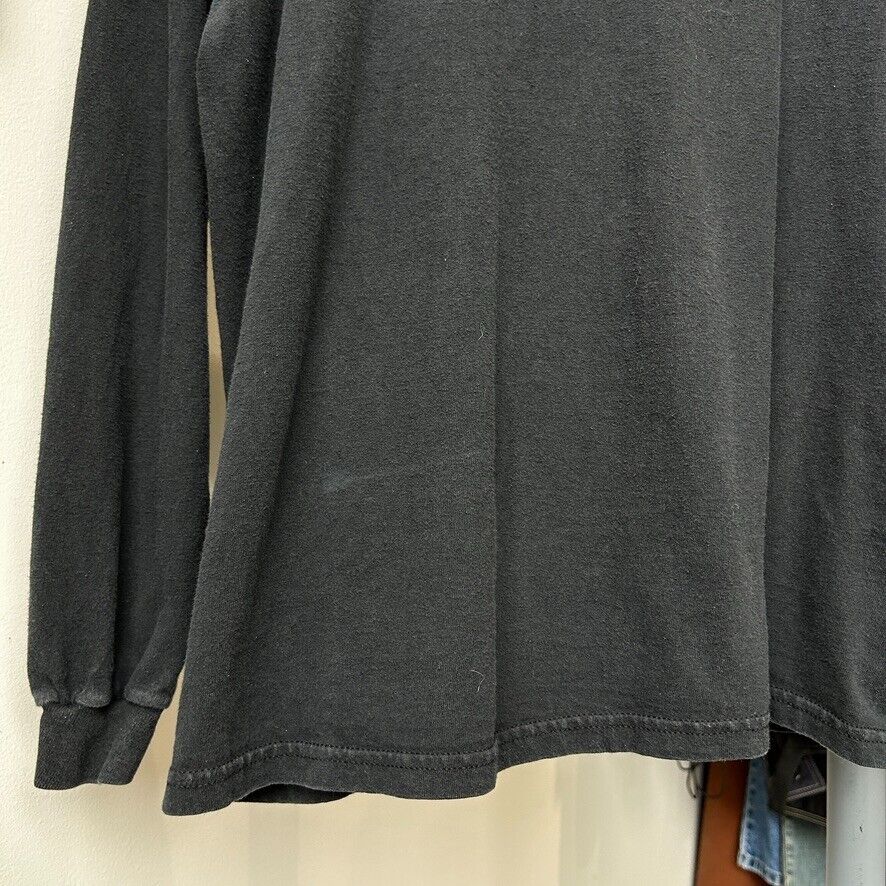 VINTAGE 90s | Blank Faded Black Long Sleeve T-Shirt sz M