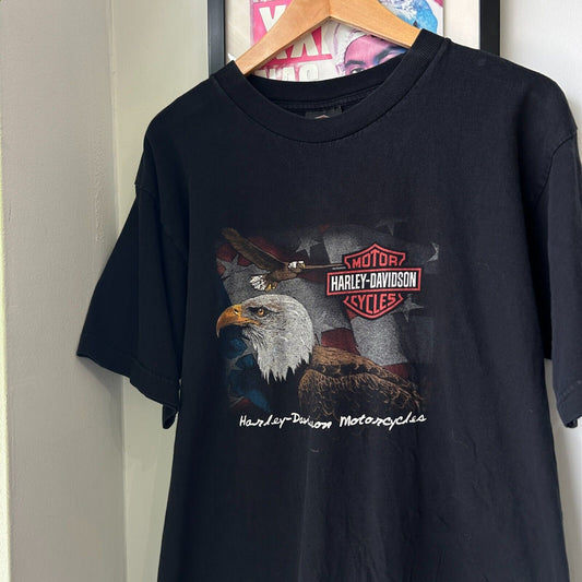 VINTAGE | Harley Davidson Glasgow Scotland Biker T-Shirt sz L Adult