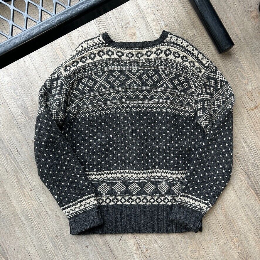 VINTAGE | Club Monaco Fair Isle Wool Hand Knit Sweater sz L