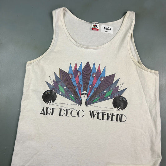 VINTAGE 90s | Art Deco Weekend Sleeveless Tank T-Shirt sz L Adult