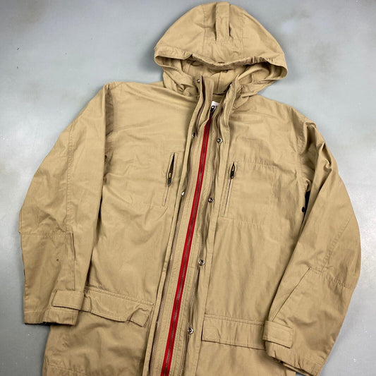 VINTAGE Khaki Cotton Blend Tech Windbreaker Jacket sz Small Men Adult