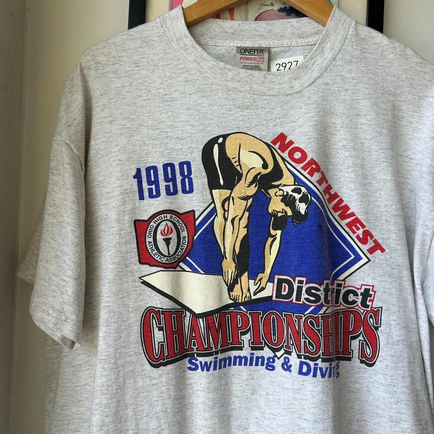 VINTAGE 90s | Swimming & Diving Championships T-Shirt sz XL