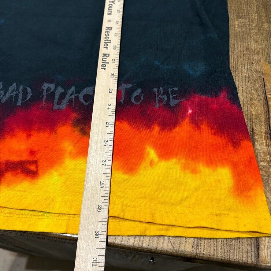 VINTAGE | ACDC Tye Dye Lyrics Liquid Blue Band T-Shirt NWT sz XL