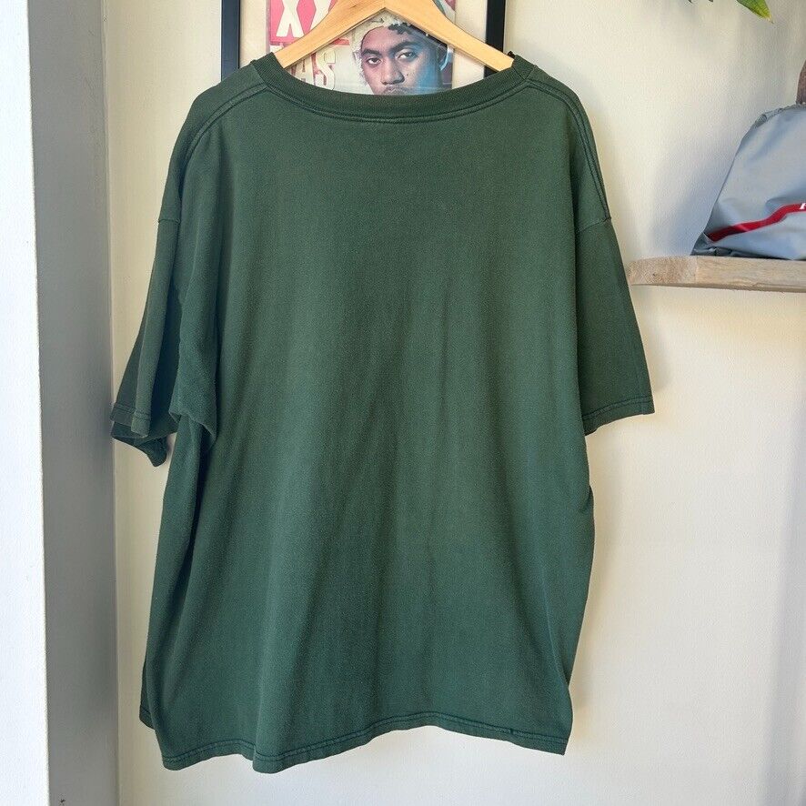 VINTAGE 90s | Faded Blank Green Tultex T-Shirt sz XL-2XL