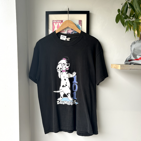 VINTAGE 1990s | 101 Dalmatians Disney Movie Graphic T Shirt Sz Adult M Black