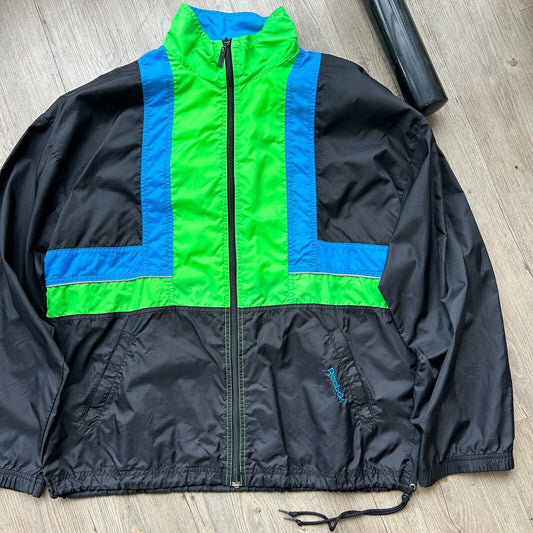 VINTAGE 90s | Reebok Squared Panel Windbreaker Jacket sz L