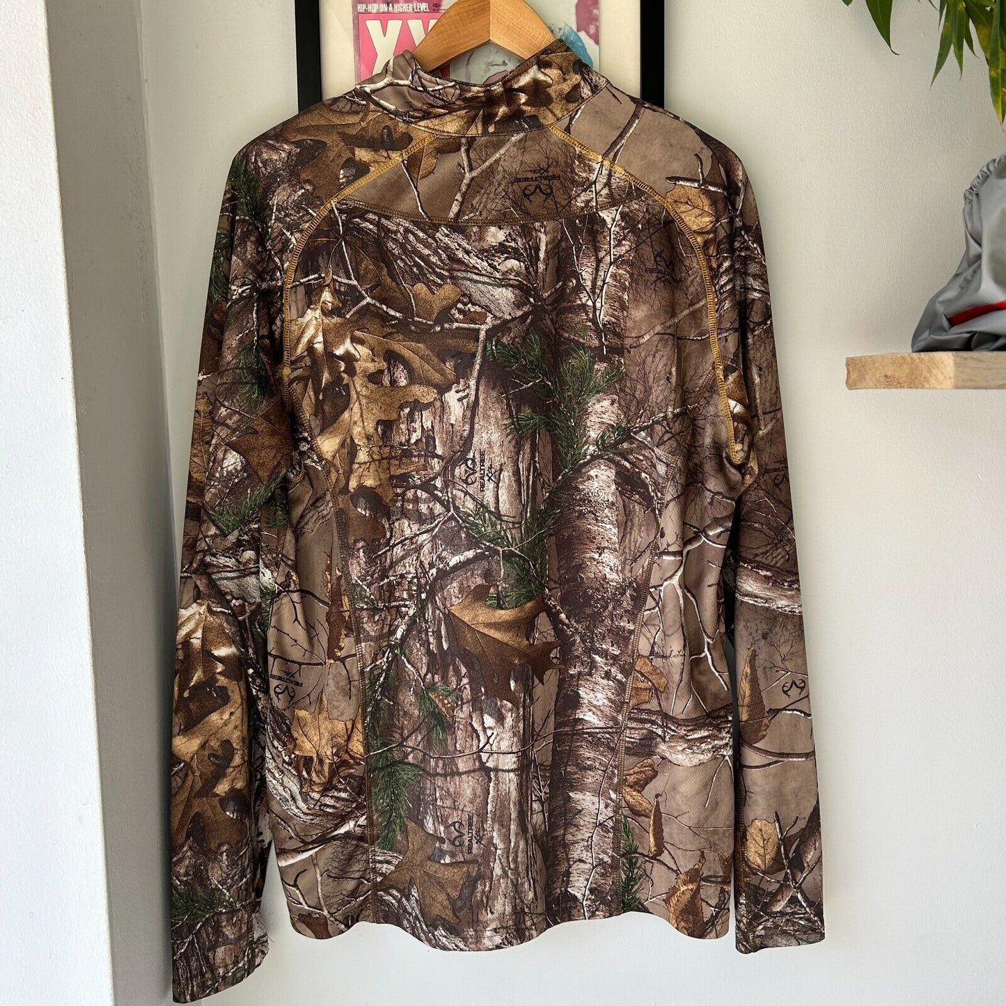 VINTAGE | Real Tree Camo 1/4 Zip Long Sleeve Jersey sz M