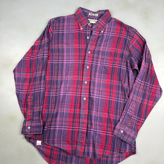 VINTAGE 80s Saddlebred Single Needle Tailored Striped Button Up Shirt sz M Adult