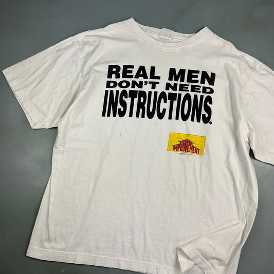 VINTAGE 1995 | Real Men Dont Need Instructions Home Improvement T-Shirt sz XL