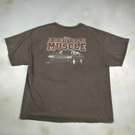 VINTAGE Pure American Muscle Faded Black Car T-Shirt sz XXL Adult