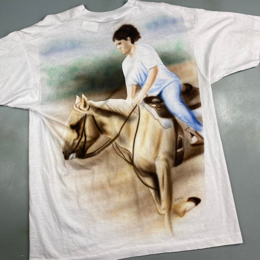 VINTAGE 1993 Canadian Equestrian Team Airbrushed T-Shirt sz XL Adult