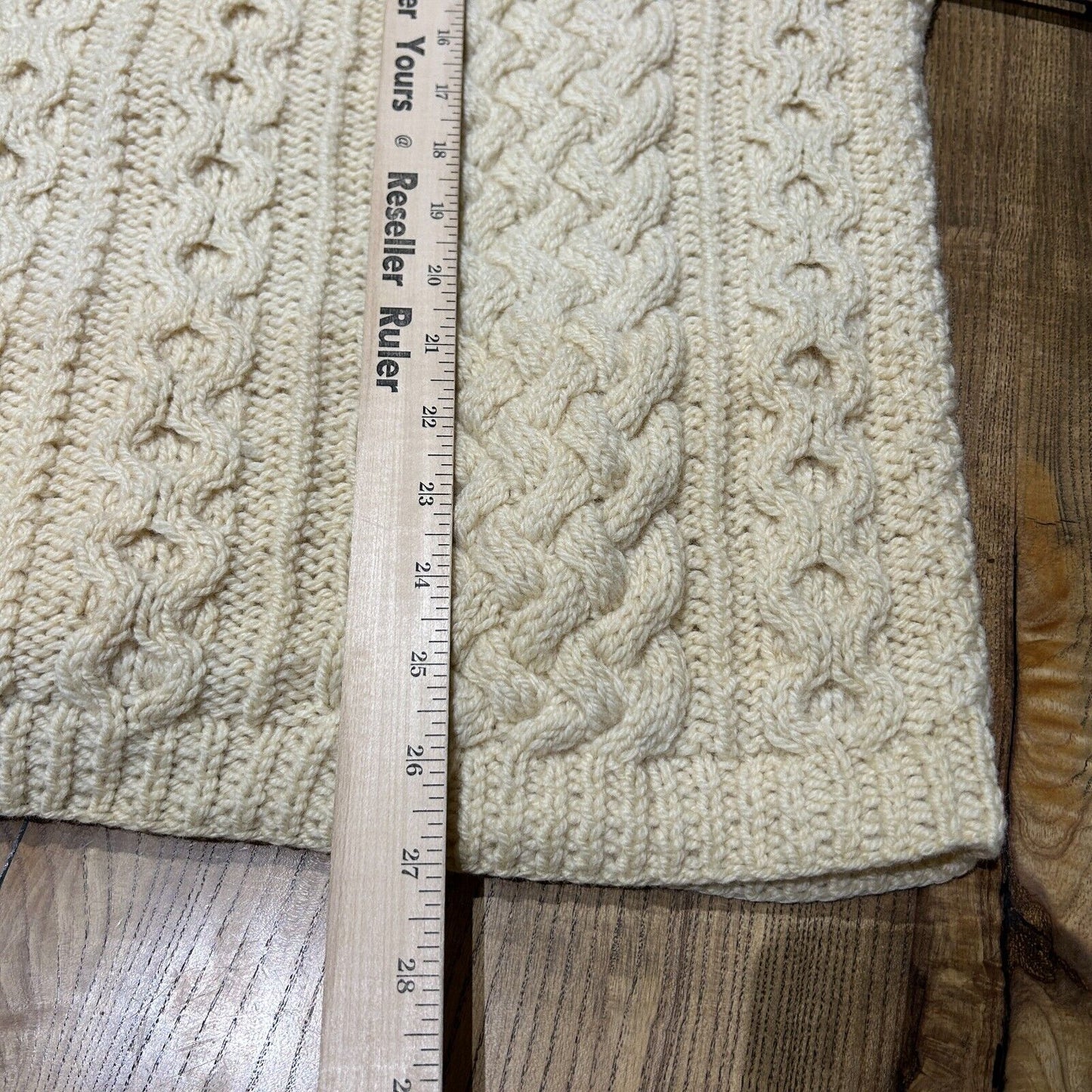 VINTAGE | Handmade Cream Cardigan Cable Knit Sweater sz L