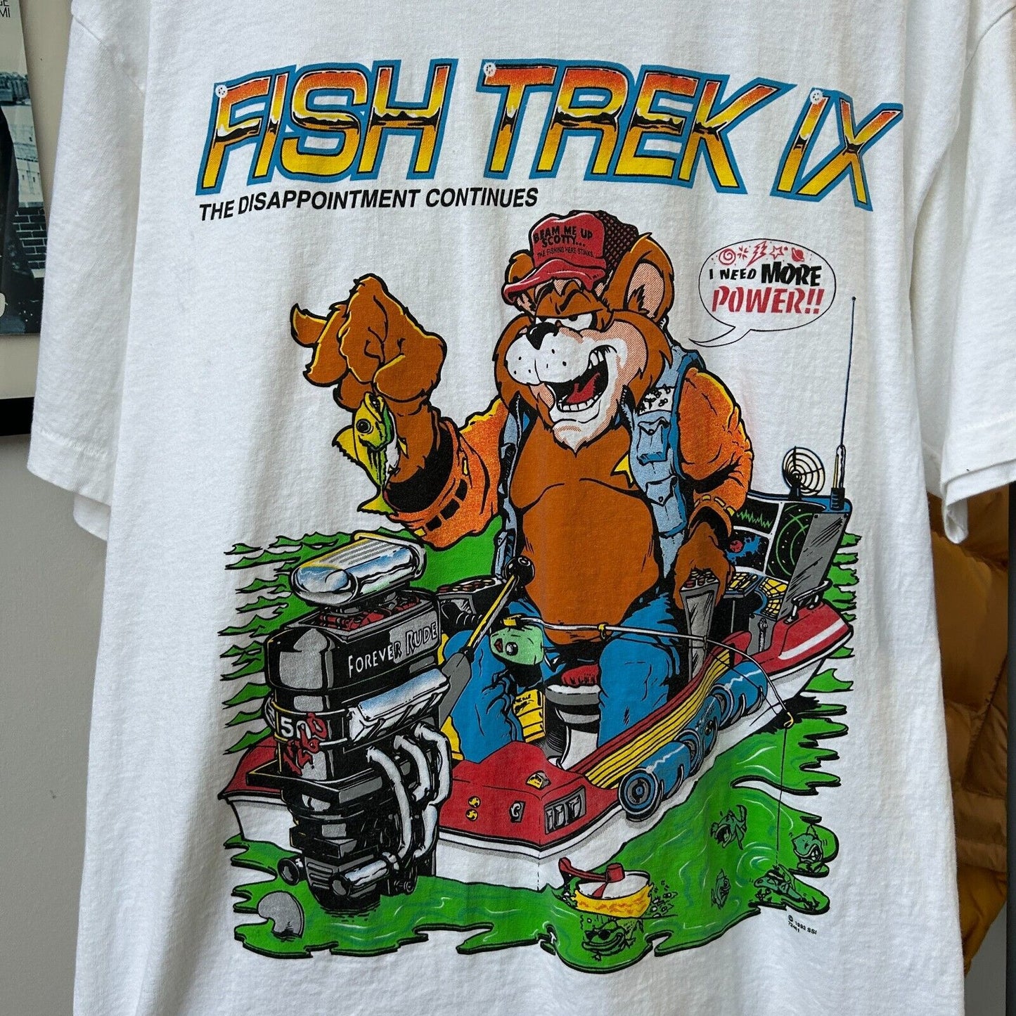 VINTAGE 90s | Fish Trek IX The Disappointment Continues Fishing T-Shirt sz L