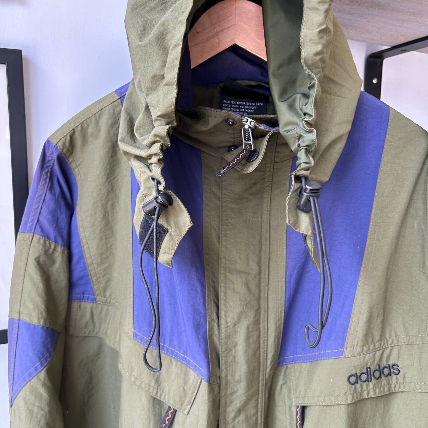 VINTAGE 90s | Adidas Windbreaker Trench Jacket sz XL