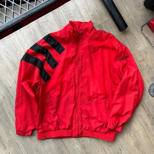 VINTAGE 90s | Adidas 3 Stripe Full Zip Windbreaker Jacket sz L