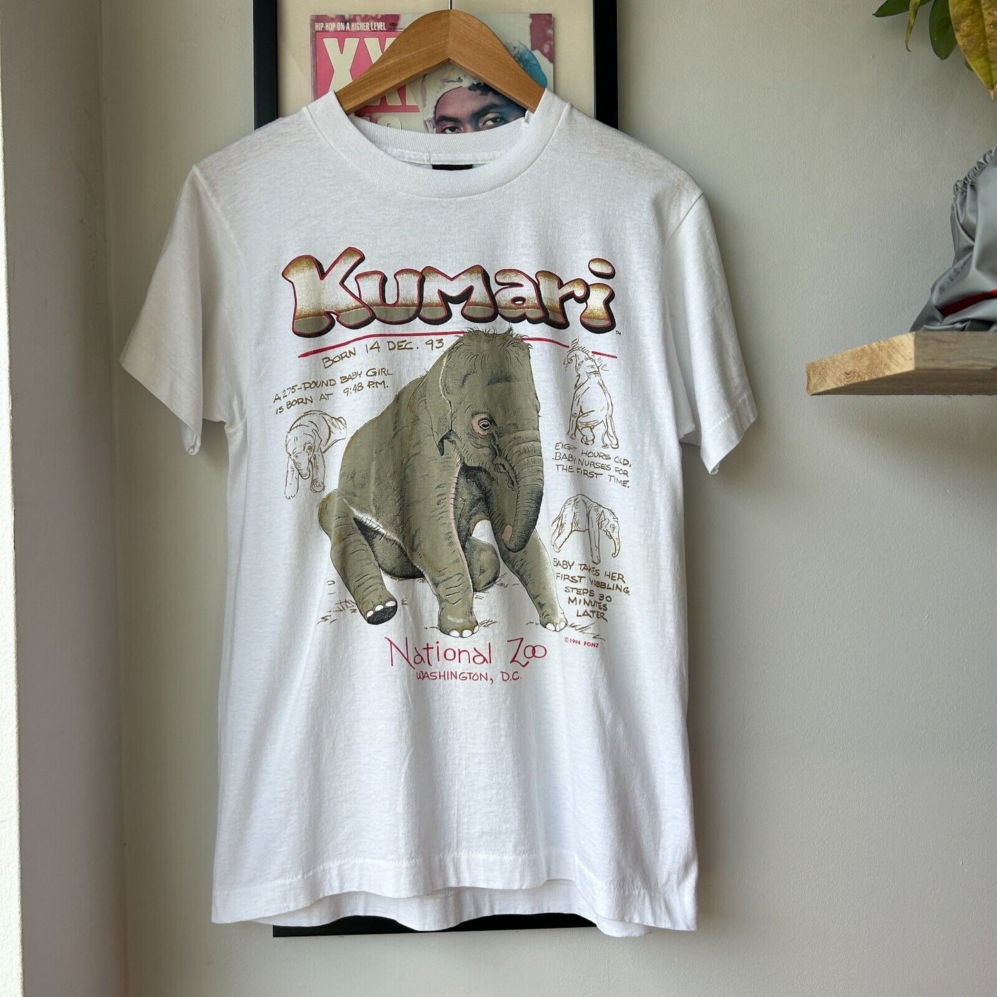 VINTAGE 90s | Kumari Elephant National Zoo T-Shirt sz S