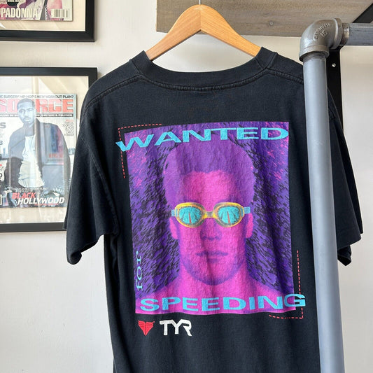 VINTAGE 90s | Wanted For Speeding TYR T-Shirt sz M