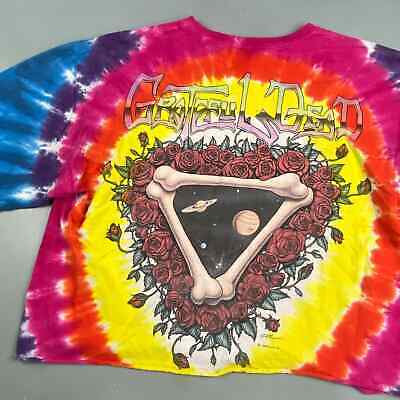 VINTAGE 1992 The Grateful Dead Space Your Face Tye Dye Crop T-Shirt sz XL Adult