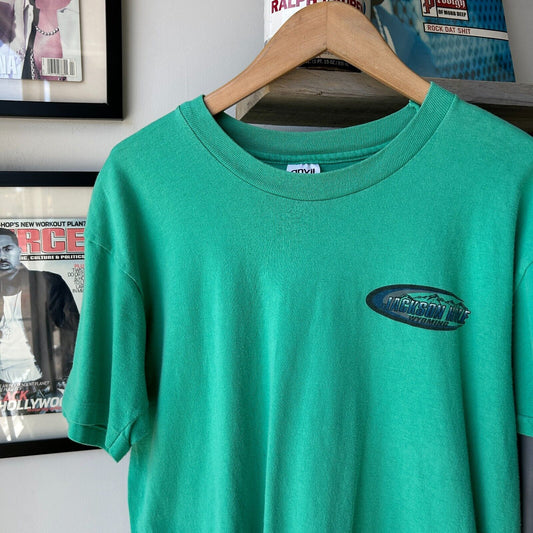 VINTAGE 90s | Jackson Hole Wyoming Teal Logo T-Shirt sz L Adult