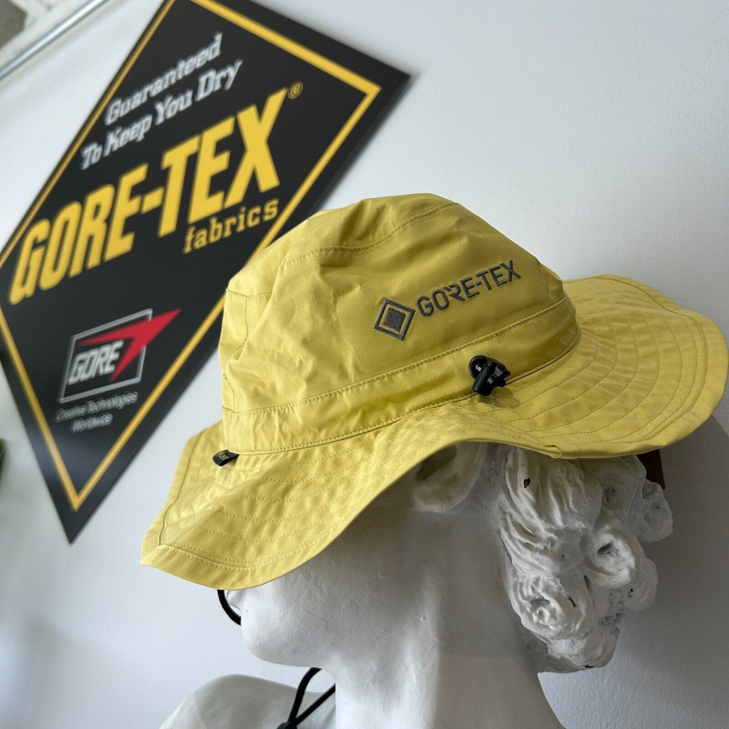 STUSSY x Gore-Tex Light Yellow Tilley Bucket HAT One Size NWT