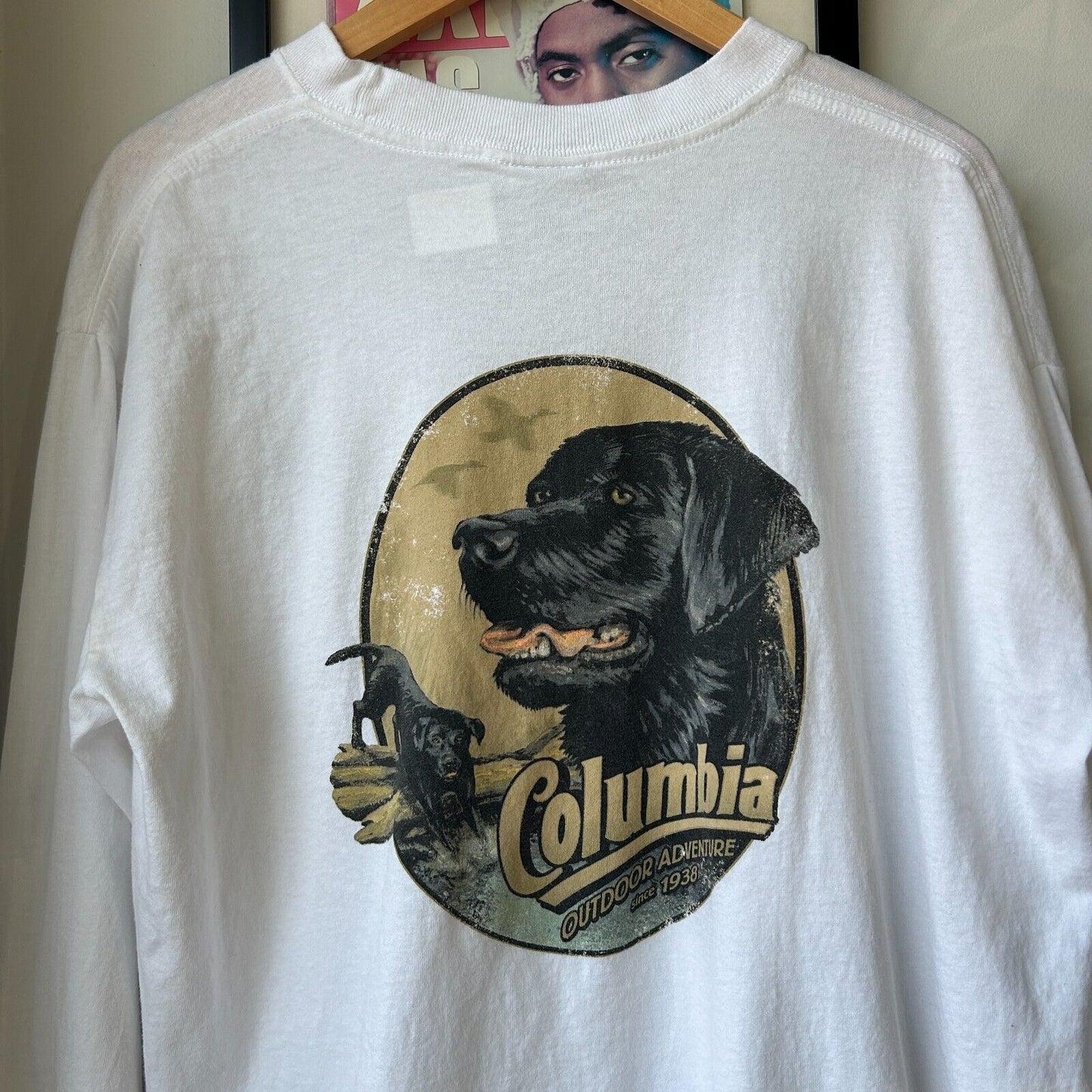 VINTAGE | Columbia Outdoor Adventure Black Lab Long Sleeve T-Shirt sz L