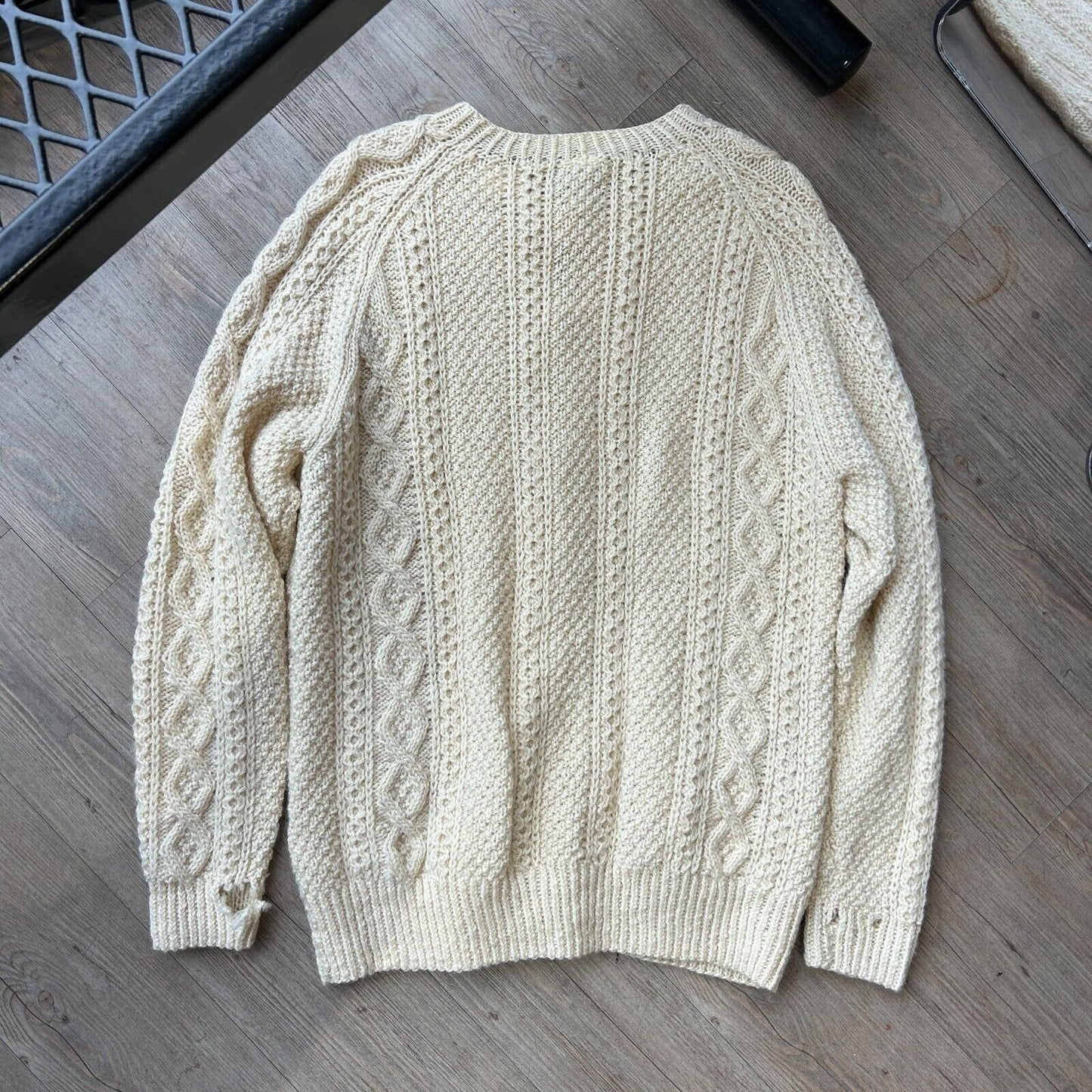 VINTAGE | New Zealand Cream Cardigan Cable Knit Sweater sz L-XL